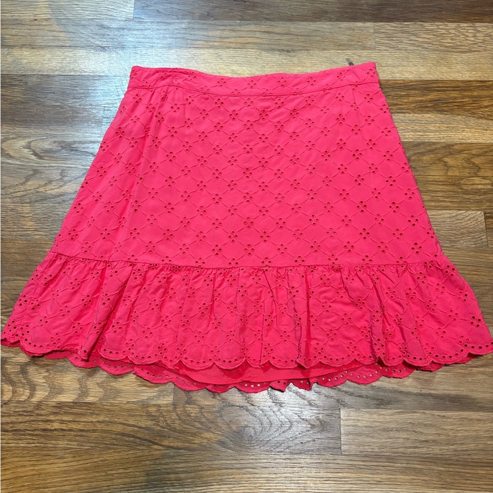 LOFT petites coral eyelet skirt